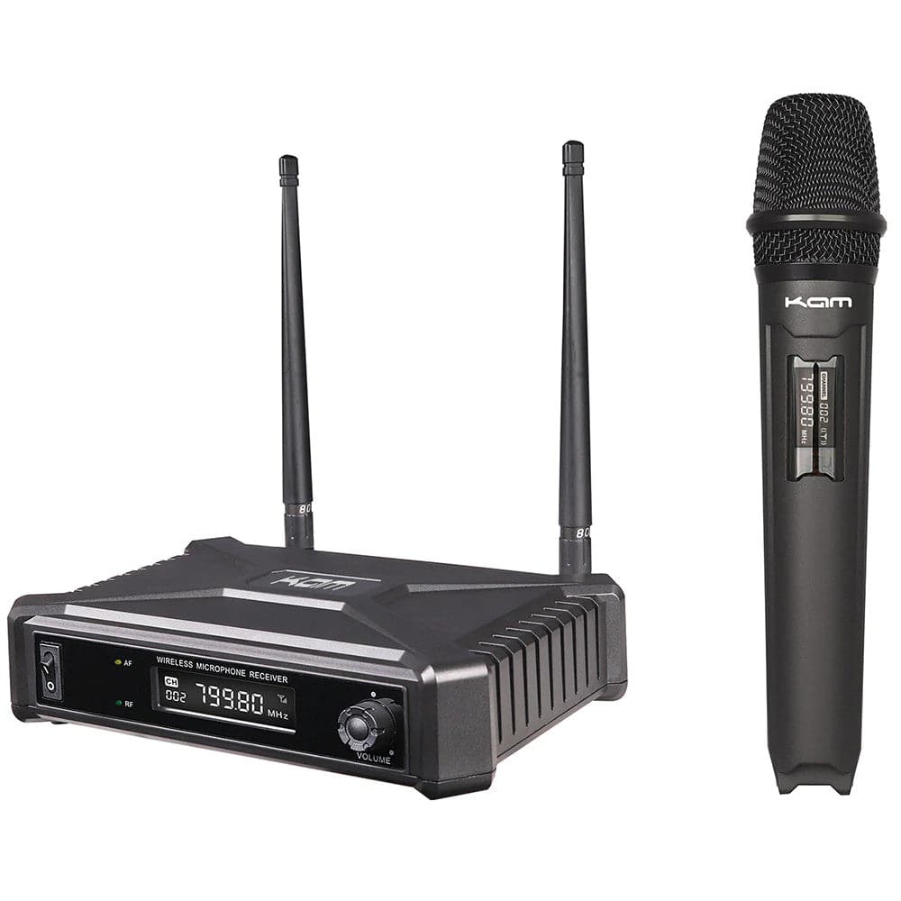 Kam Radiomic UHF Single Fixed Channel Receiver with Wireless Microphone Black