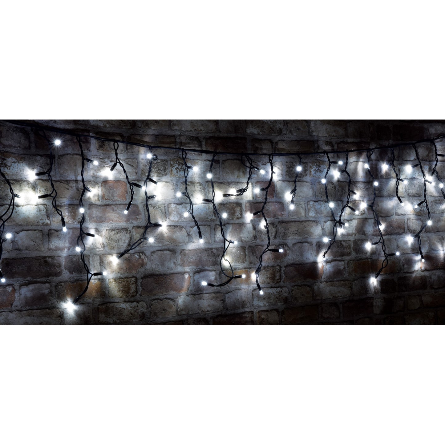 Lyyt Connectable Icicle-Inspired 2m Outdoor 100 Cool White LED String Lights - Pack of 4