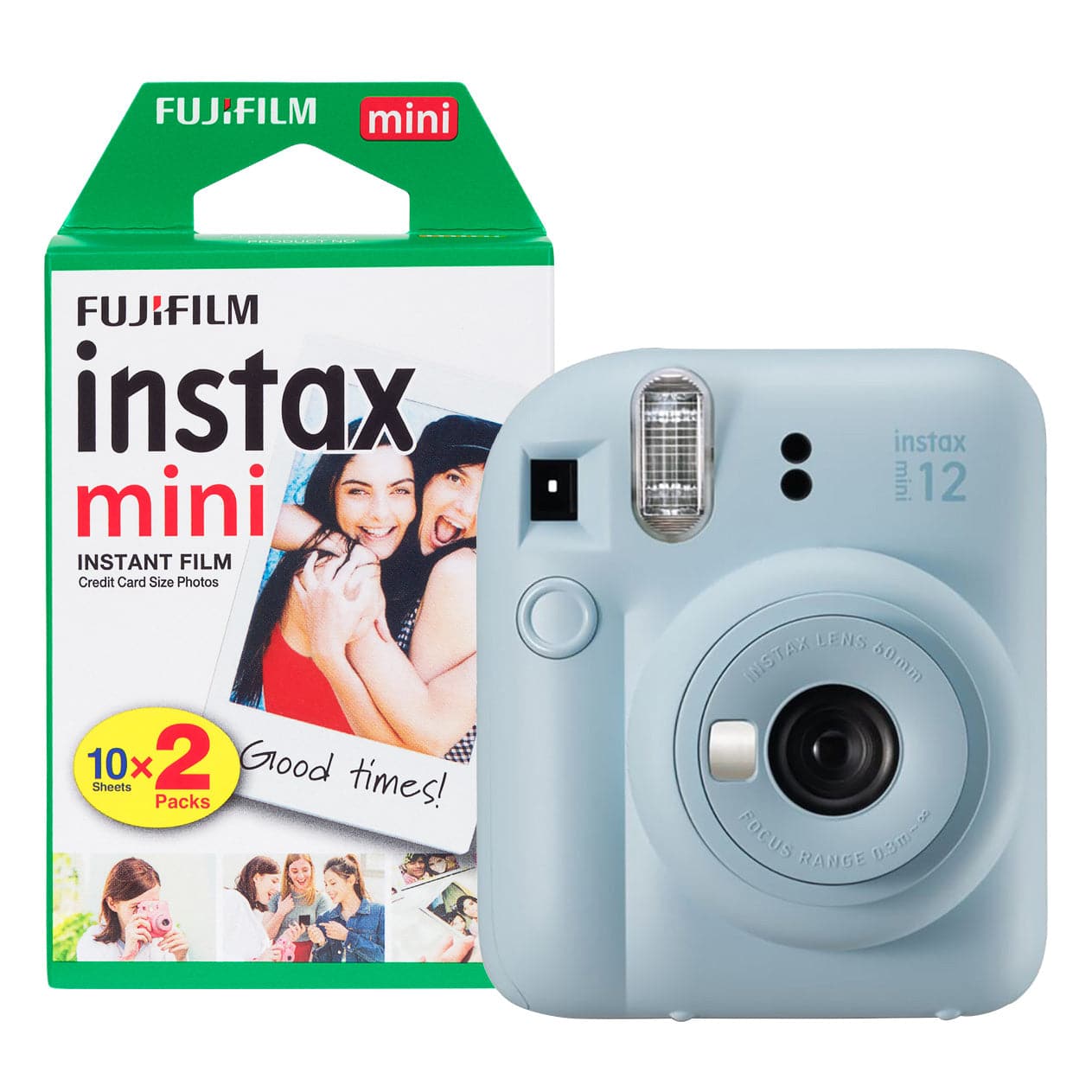 Fujifilm Instax Mini 12 Instant Camera - Pastel Blue Camera + 20 Shot Pack