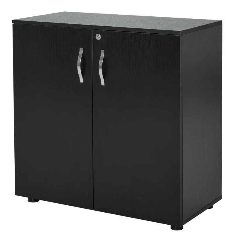 ProperAV Extra Lockable 2-Tier Storage Filing Cabinet Black