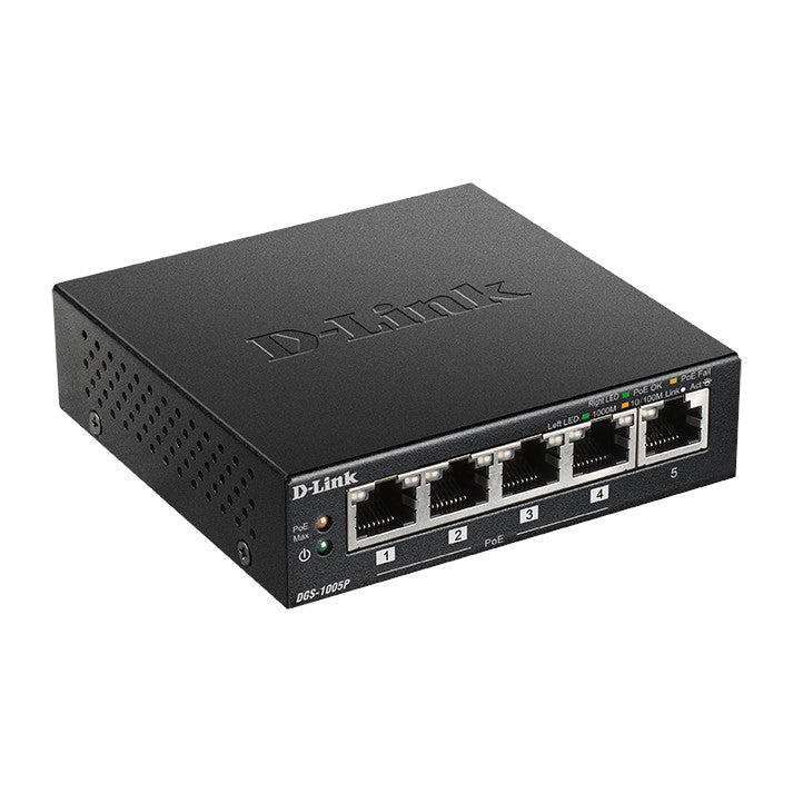 D-Link 5-Port Desktop Gigabit PoE+ Switch - maplin.co.uk