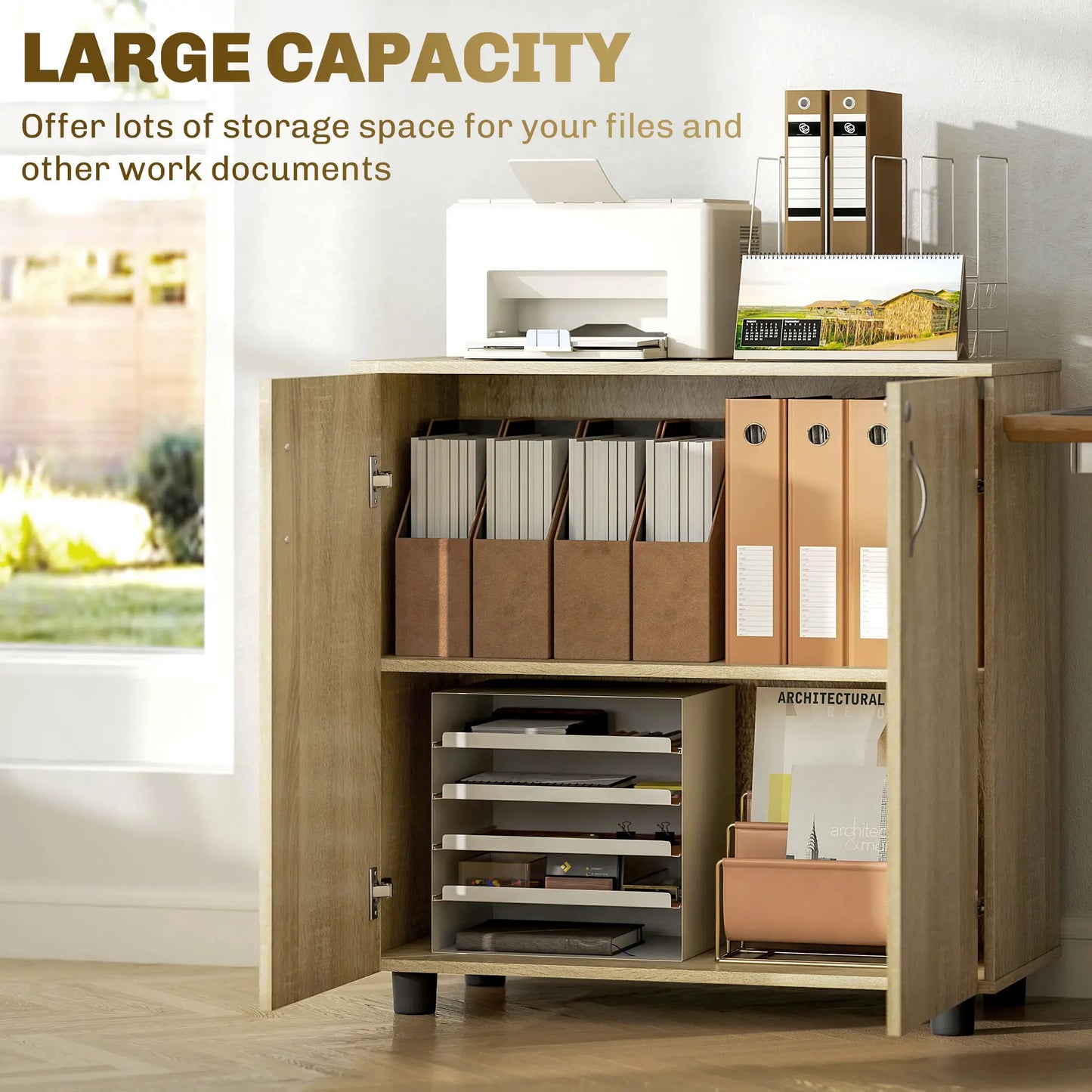 ProperAV Extra Lockable 2-Tier Storage Filing Cabinet