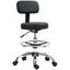 ProperAV Extra Faux Leather Adjustable Draughtsman Office Chair - Black