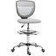 ProperAV Extra Armless Mesh Office Draughtsman Chair with Lumbar Support & Adjustable Foot Ring Light Grey