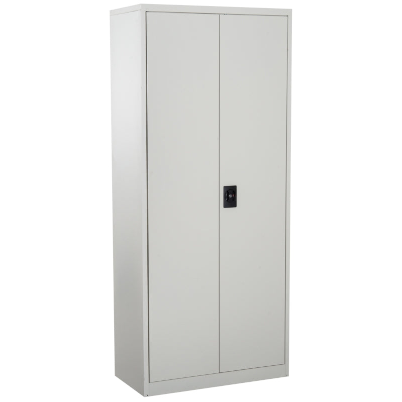 ProperAV Extra Rolled Steel Filing Cabinet with Doors & Compartments - Cream White