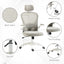 ProperAV Extra Mesh Ergonomic Office Chair with Headrest, 4D Lumbar Support & Flip-Up Arms - Grey