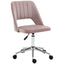 ProperAV Extra Velvet Fabric Scallop Shape Mid-Back Office Chair Pink