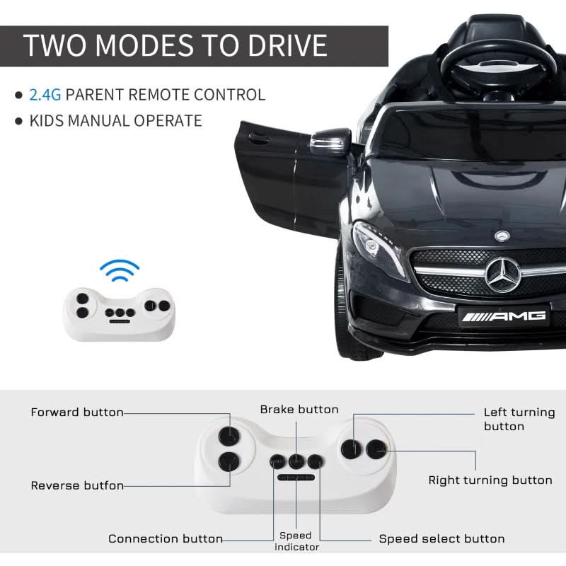 Maplin Plus Licensed Mercedes-Benz Kids Electric 6V Ride On Car - Black