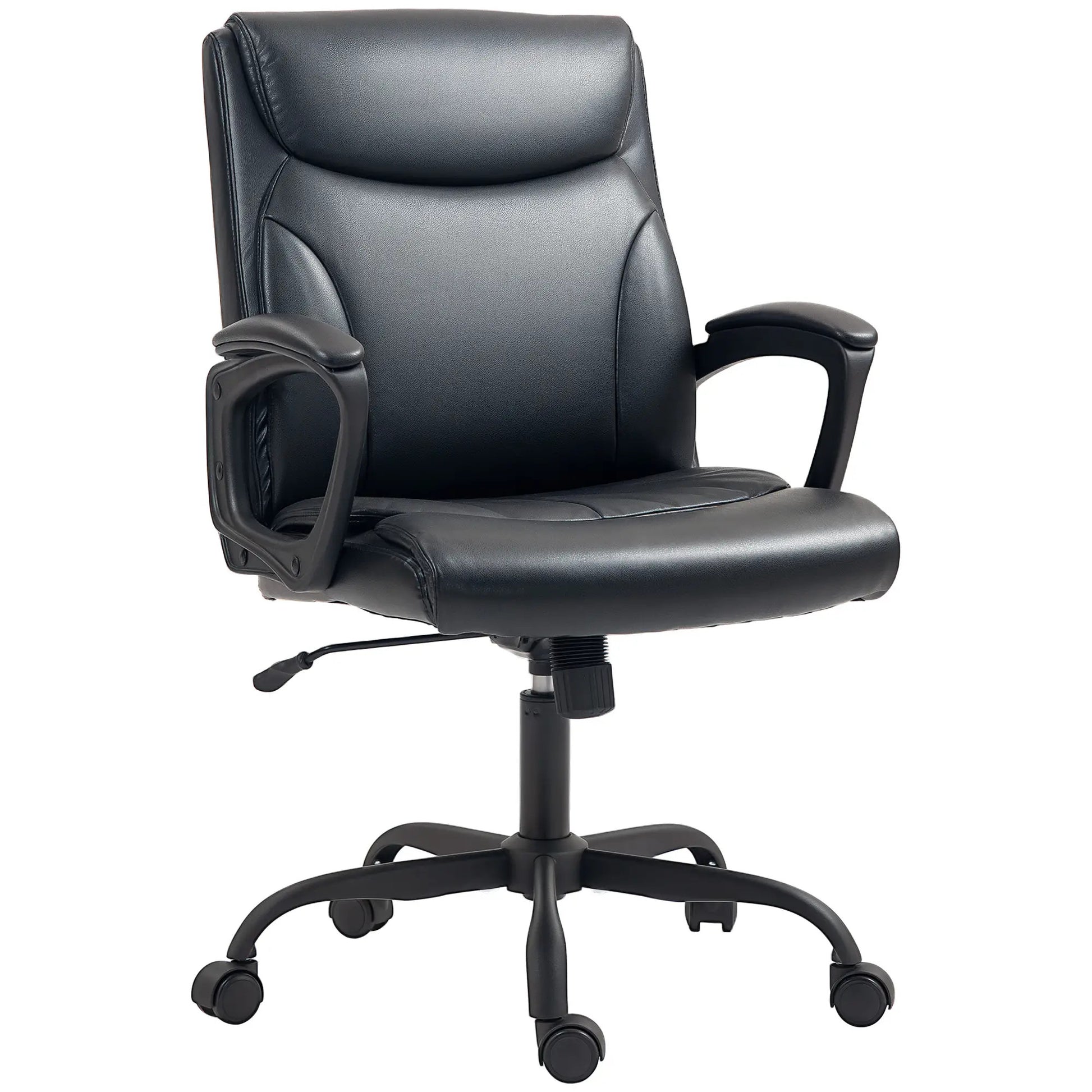 ProperAV Extra Faux Leather Office Chair with Tilt Function Black