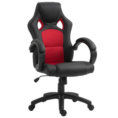 Maplin Plus Faux Leather High-Back Adjustable Gaming Chair Black & Red