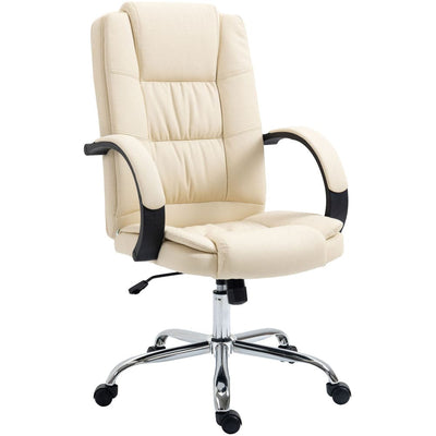 ProperAV Extra PU Leather Adjustable Swivel Executive Office Chair Beige