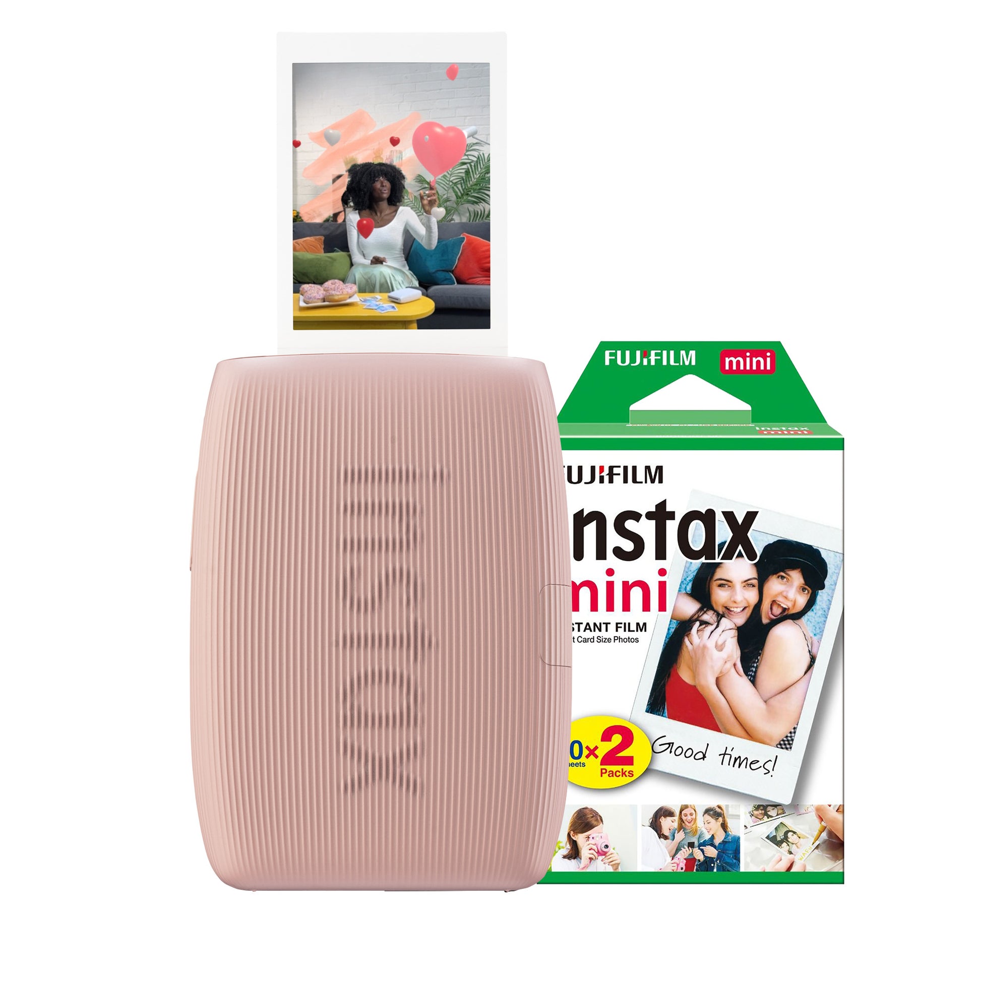 Fujifilm Instax Mini Link 3 Wireless Smartphone Photo Printer - Rose Pink - Printer + 20 Shot Pack