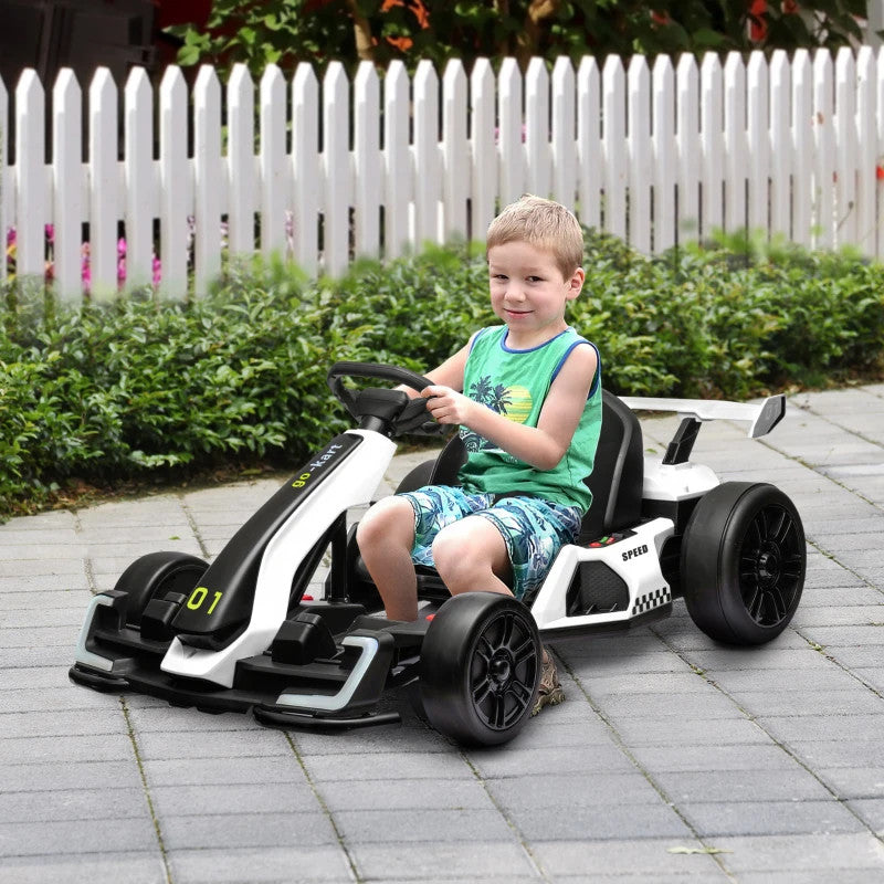 Maplin Plus 24V Electric Go Kart for Kids with Adjustable Seat for 6-12 Years