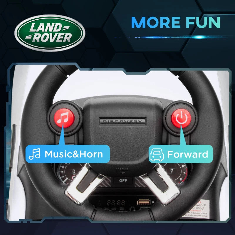 Maplin Plus 2-in-1 Land Rover Licensed 6V Kids Sliding Electric Ride On Car for 18-60 Months