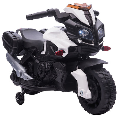 Maplin Plus Kids 6V Electric Ride On Motorcycle with Lights, Horn & Realistic Sounds (1.5 - 4 Years Old) White