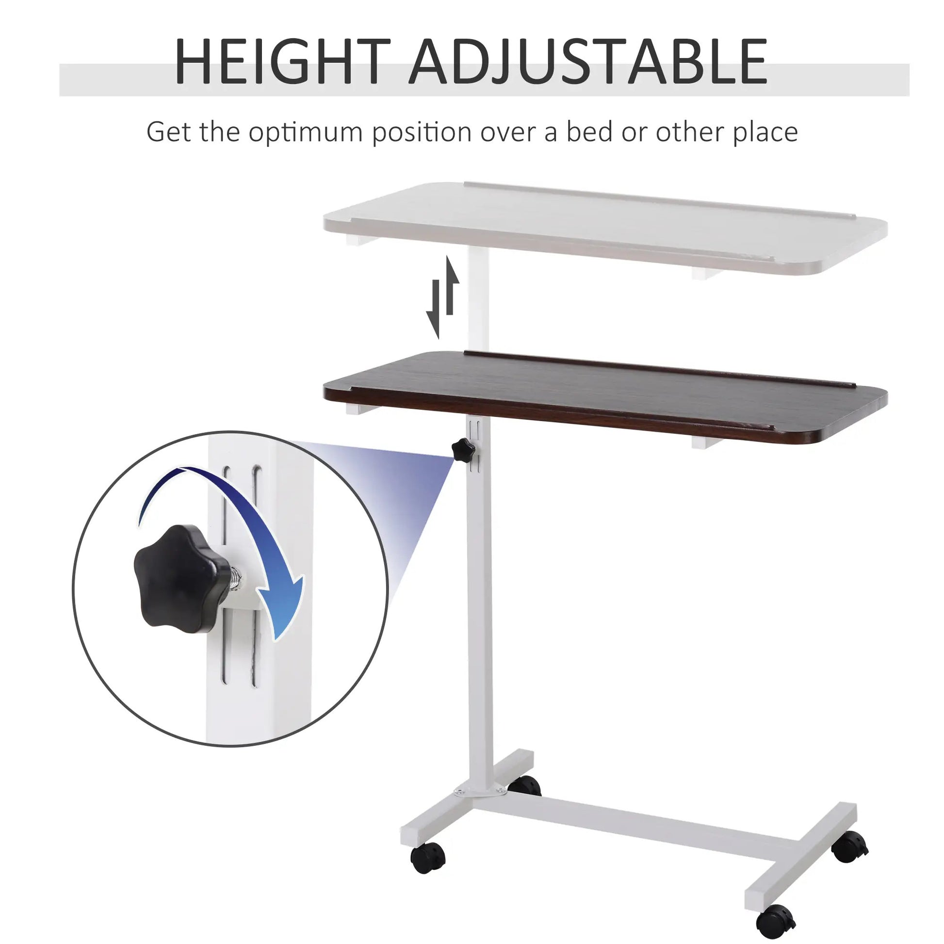 ProperAV Extra C-Shaped Mobile Table Desk with Casters