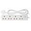 Maplin 2m 4 Socket 13A Extension Lead with Neon Indicators - White