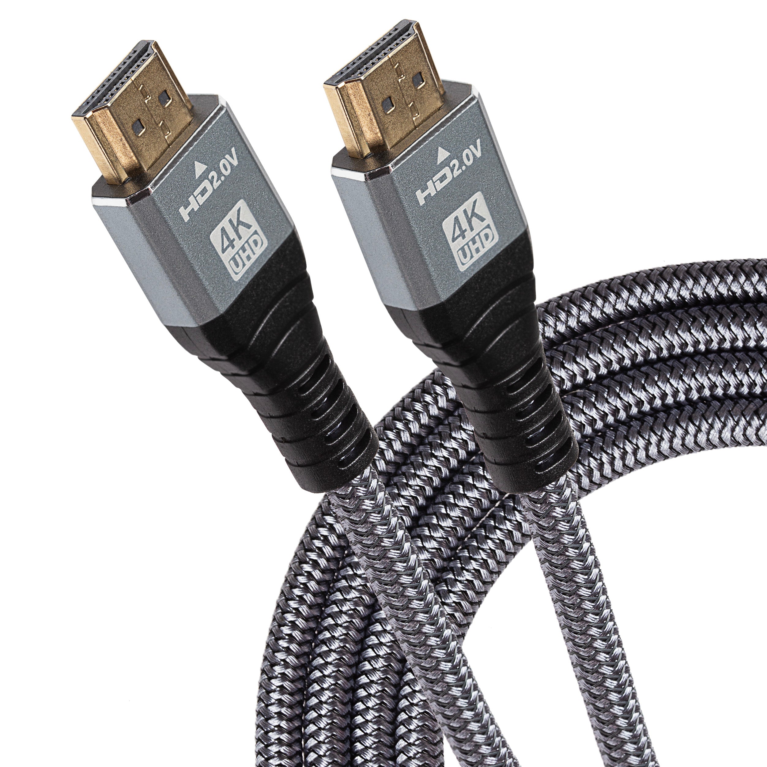 Maplin HDMI to HDMI V2.0 4K Ultra HD 60fps Braided Cable with Ethernet Silver 1.5m