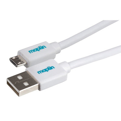 Maplin USB-A to Micro USB-B Cable - White