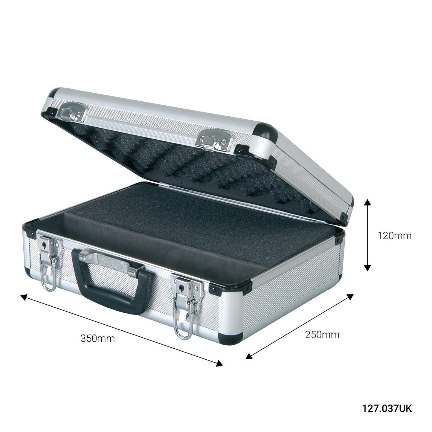 Chord Aluminium 120 x 260 x 350mm Microphone Flight Case - Silver