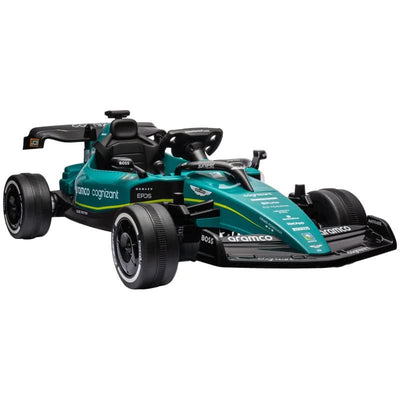 Maplin Plus 12V Electric Kids Ride On Racing Go Kart with Shock-Absorbing Wheels & Bluetooth - Green