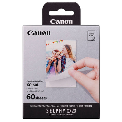 Canon XC-60L 54 x 85mm Card Size Photo Paper for QX20 Printer - Pack of 60