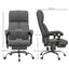 ProperAV Extra PU Leather Heated Vibrating Massage Executive Office Chair with Footrest - Grey