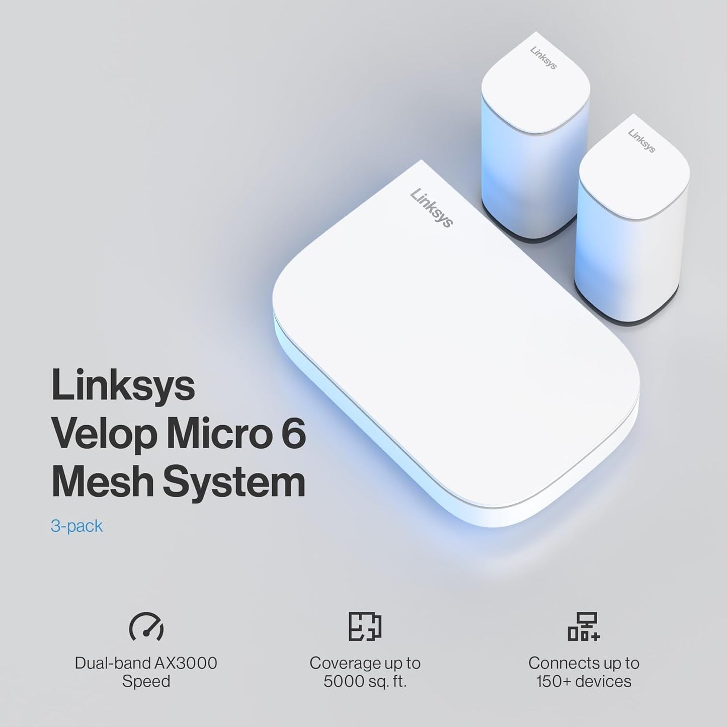 Linksys Velop Dual-Band WiFi 6 AX3000 Micro-Router