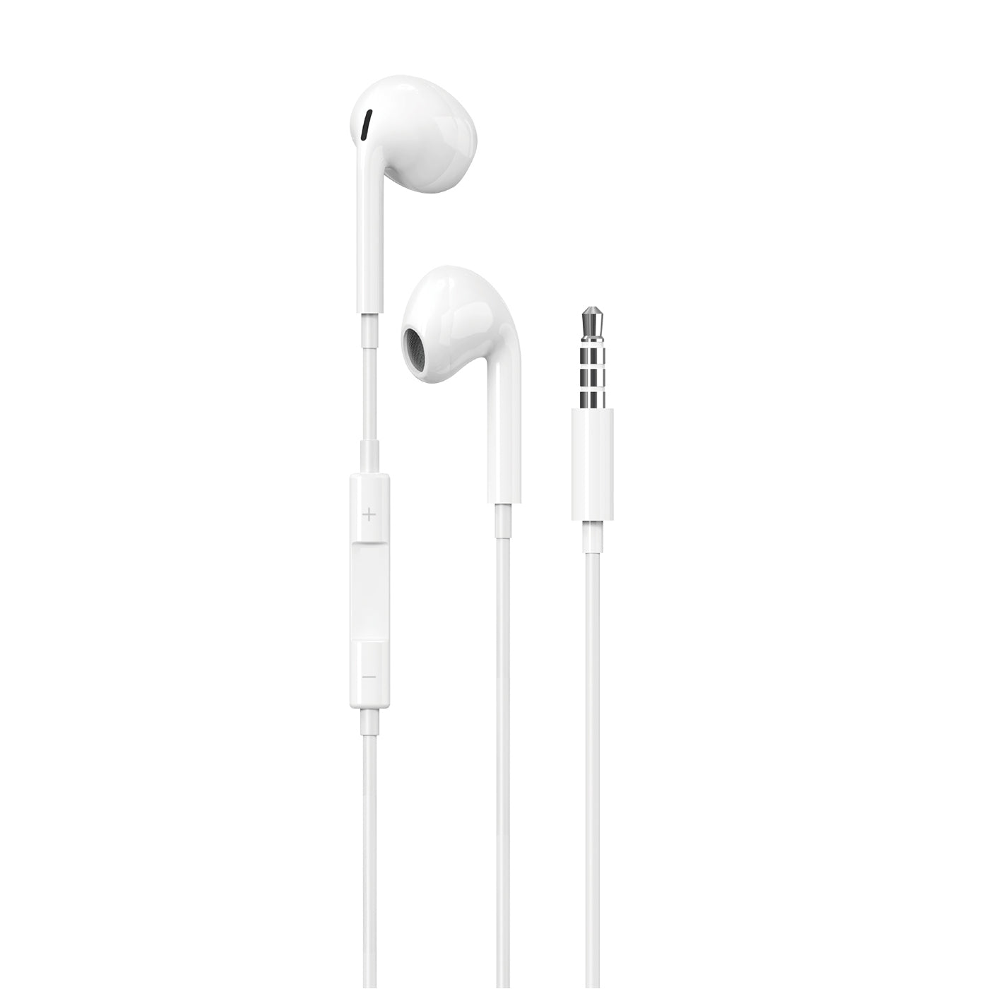 Maplin Wired 3.5mm Earbuds with Hands Free Calling & Volume Button - White