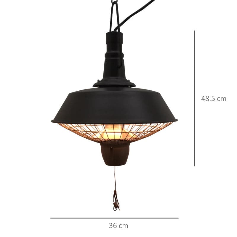 Maplin Plus 2100W Outdoor Hanging Electric Patio Heater - Black