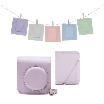 Fujifilm Instax Mini 12 Accessory Kit with Case, Photo Album, Hanging Cards & Pegs Purple