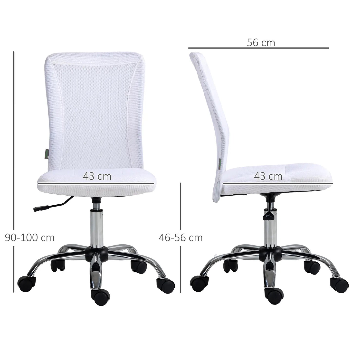 ProperAV Extra Armless Adjustable Mesh Office Chair