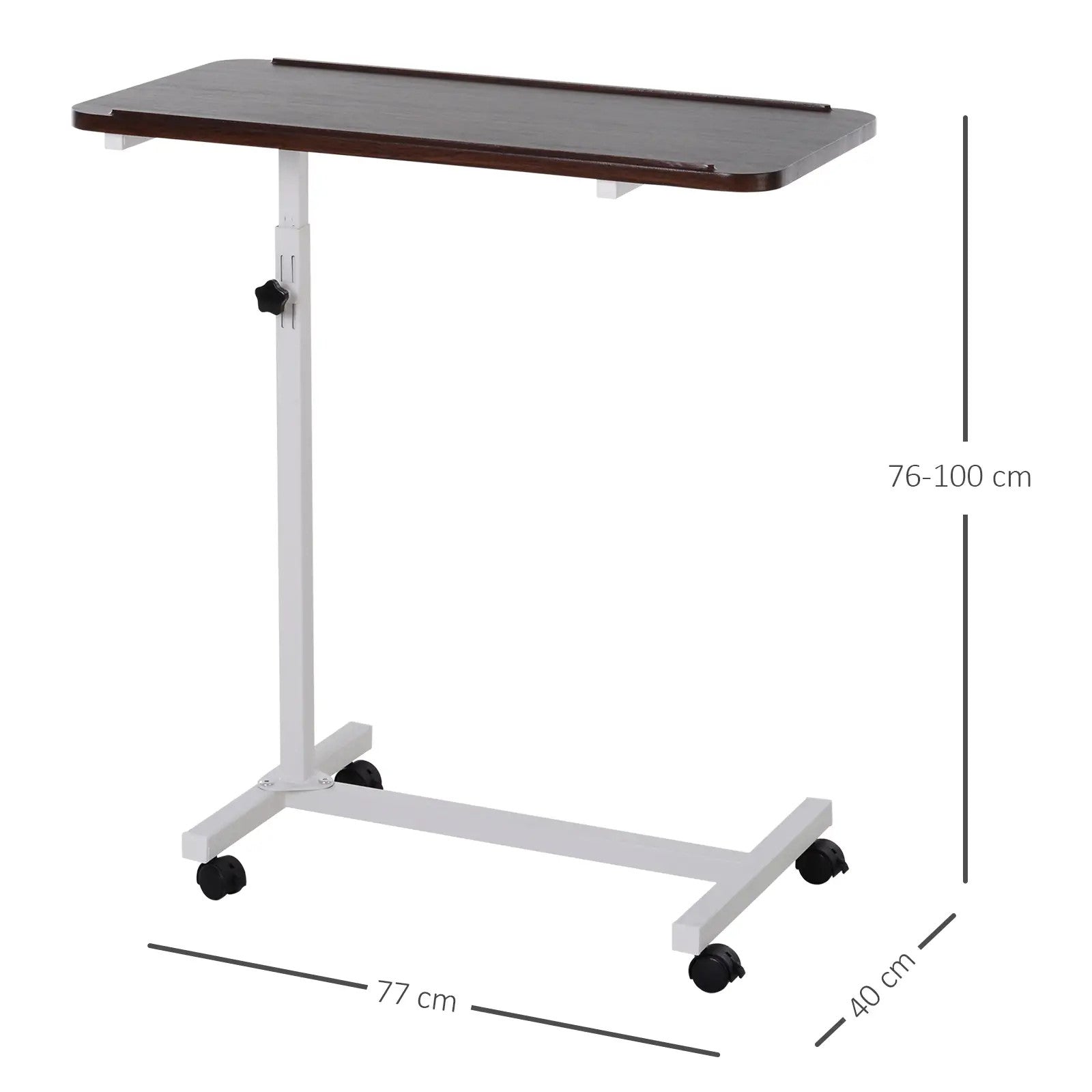 ProperAV Extra C-Shaped Mobile Table Desk with Casters