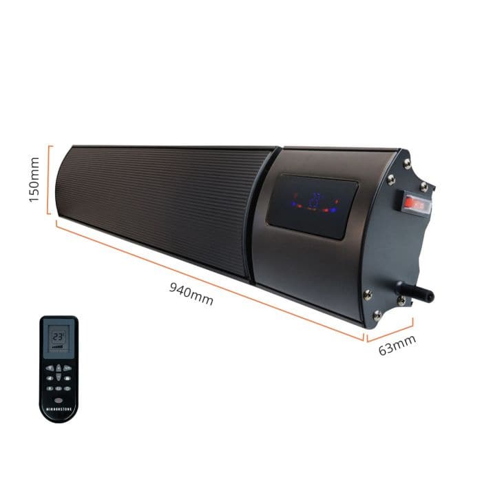 Mirrorstone 1.2kW Helios Remote Controllable Wi-Fi Infrared Bar Heater - maplin.co.uk