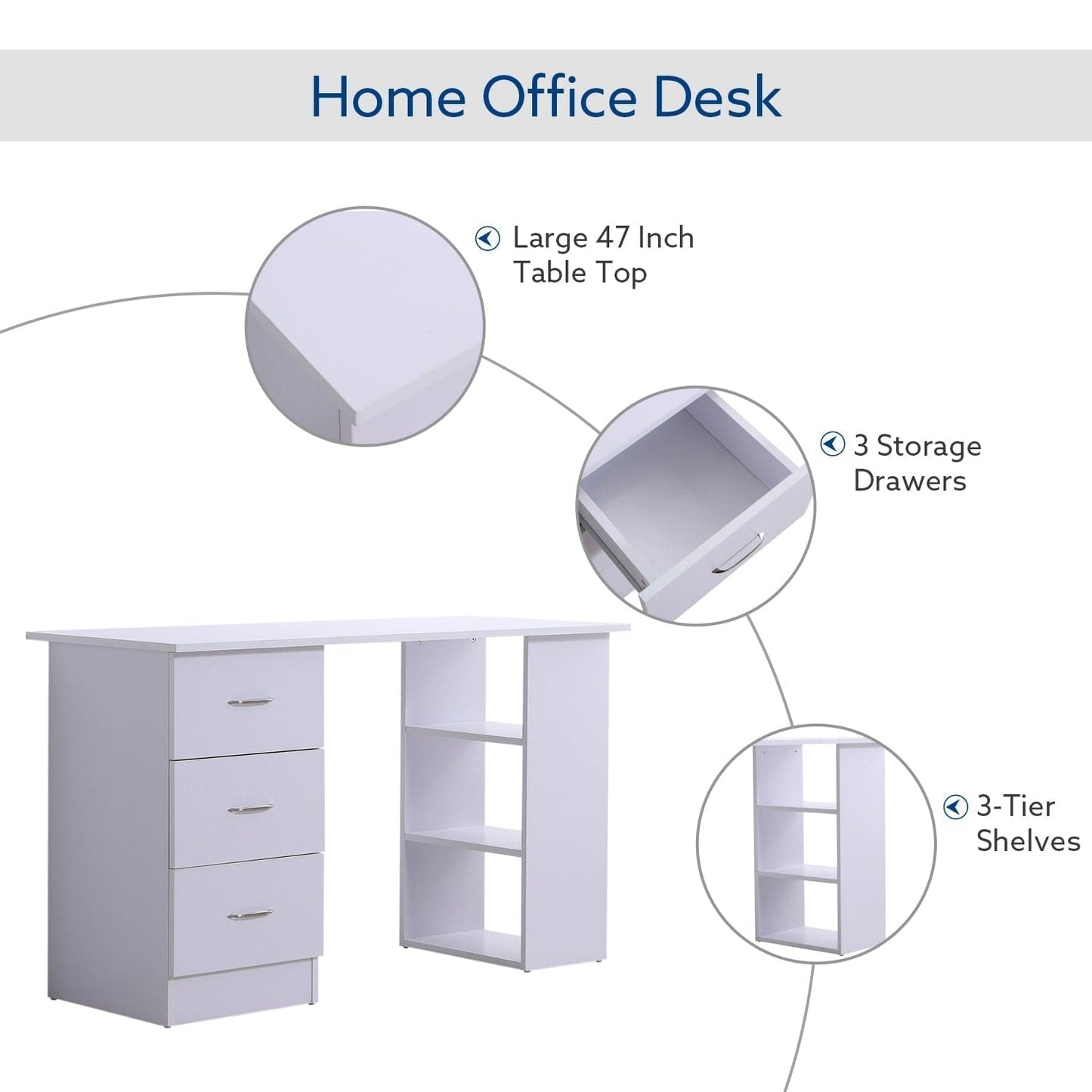 ProperAV Extra Ergonomic Office Bundle - White