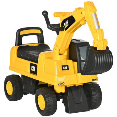 Maplin Plus CAT Licensed Kids Ride On Toy Digger with Manual Shovel & Horn for Ages 1-3 Years