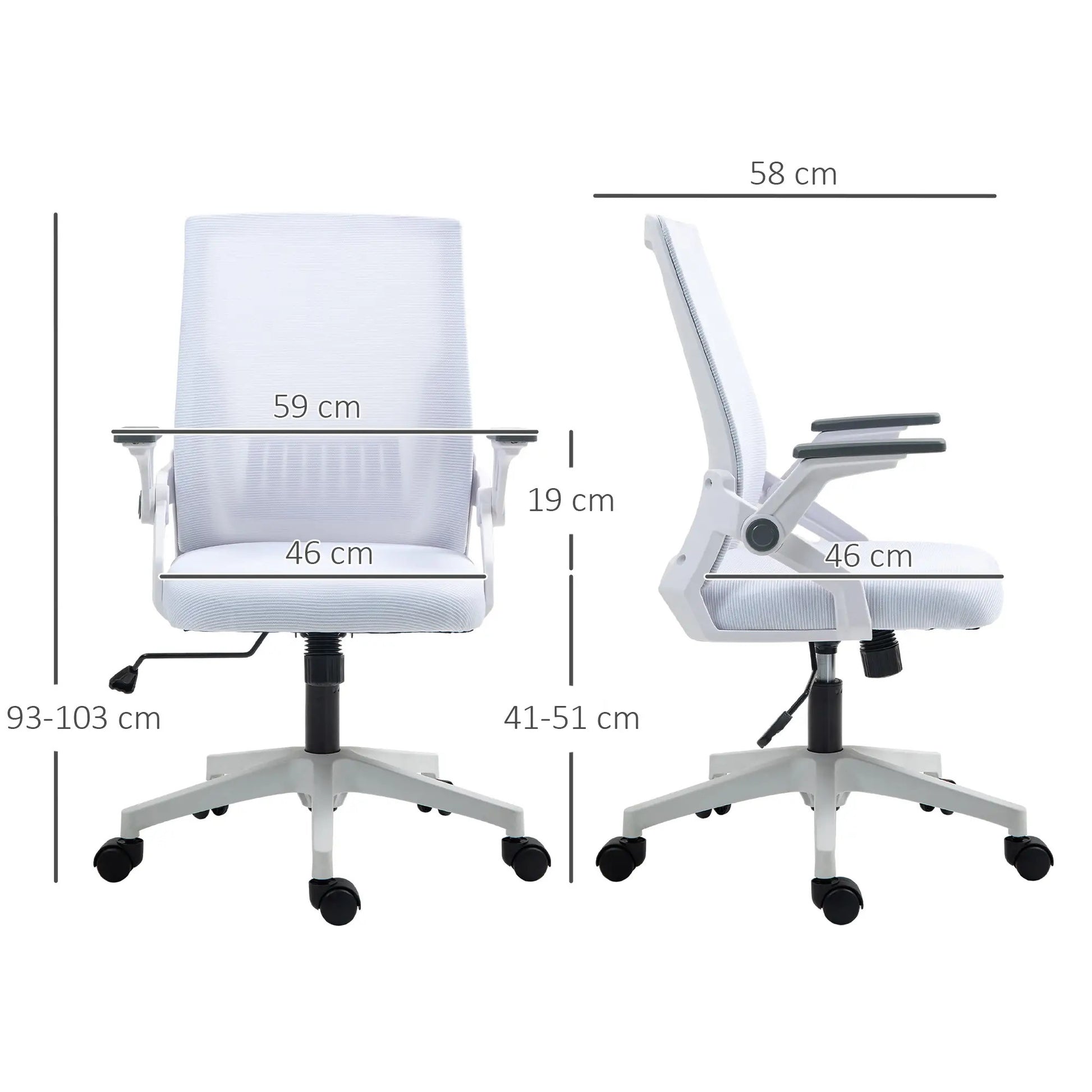 ProperAV Extra Mesh Ergonomic Office Chair with Lumbar Support & Flip-Up Arms