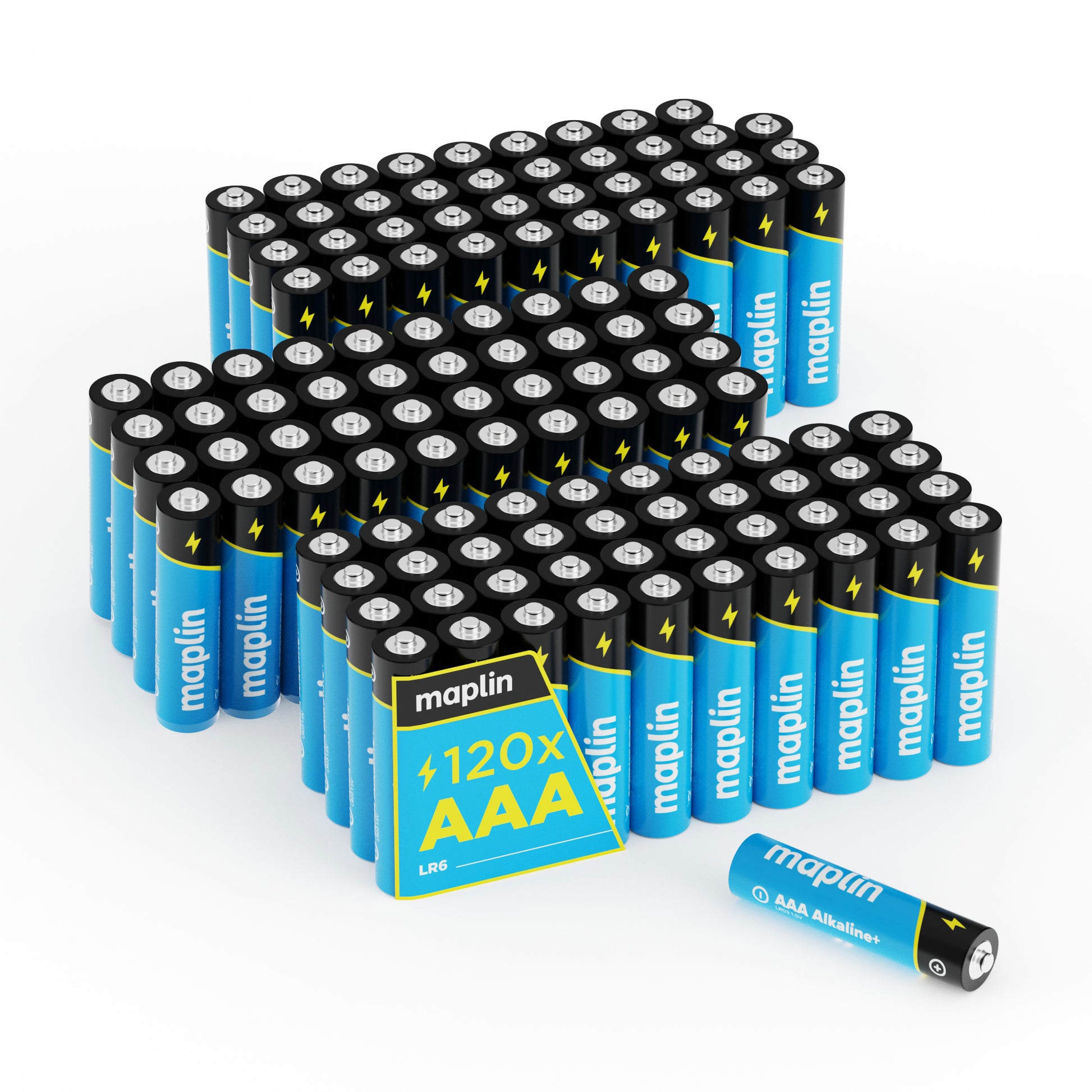 Maplin AAA LR03 1.5V Alkaline Batteries 7 Year Shelf Life High Performance Pack of 120