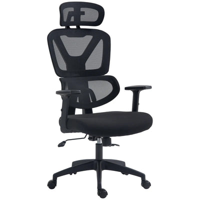 ProperAV Extra Mesh Swivel Adjustable Ergonomic Office Chair with Headrest - Black