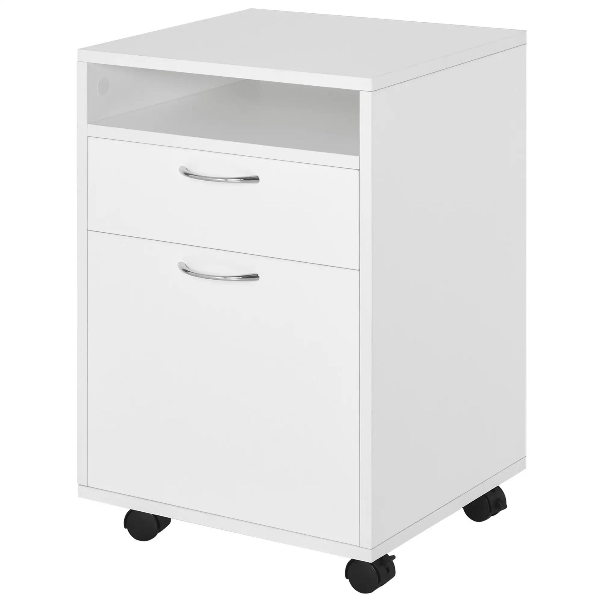 ProperAV Extra 60cm 2-Drawer Office Home Storage Cabinet White