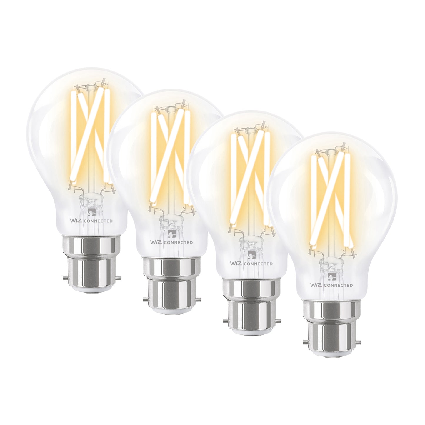 4lite WiZ Connected A60 Filament Clear WiFi LED Smart Bulb