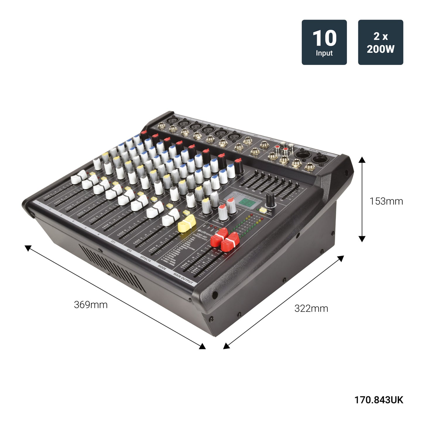 Citronic CSP Series Compact Powered Mixer with DSP