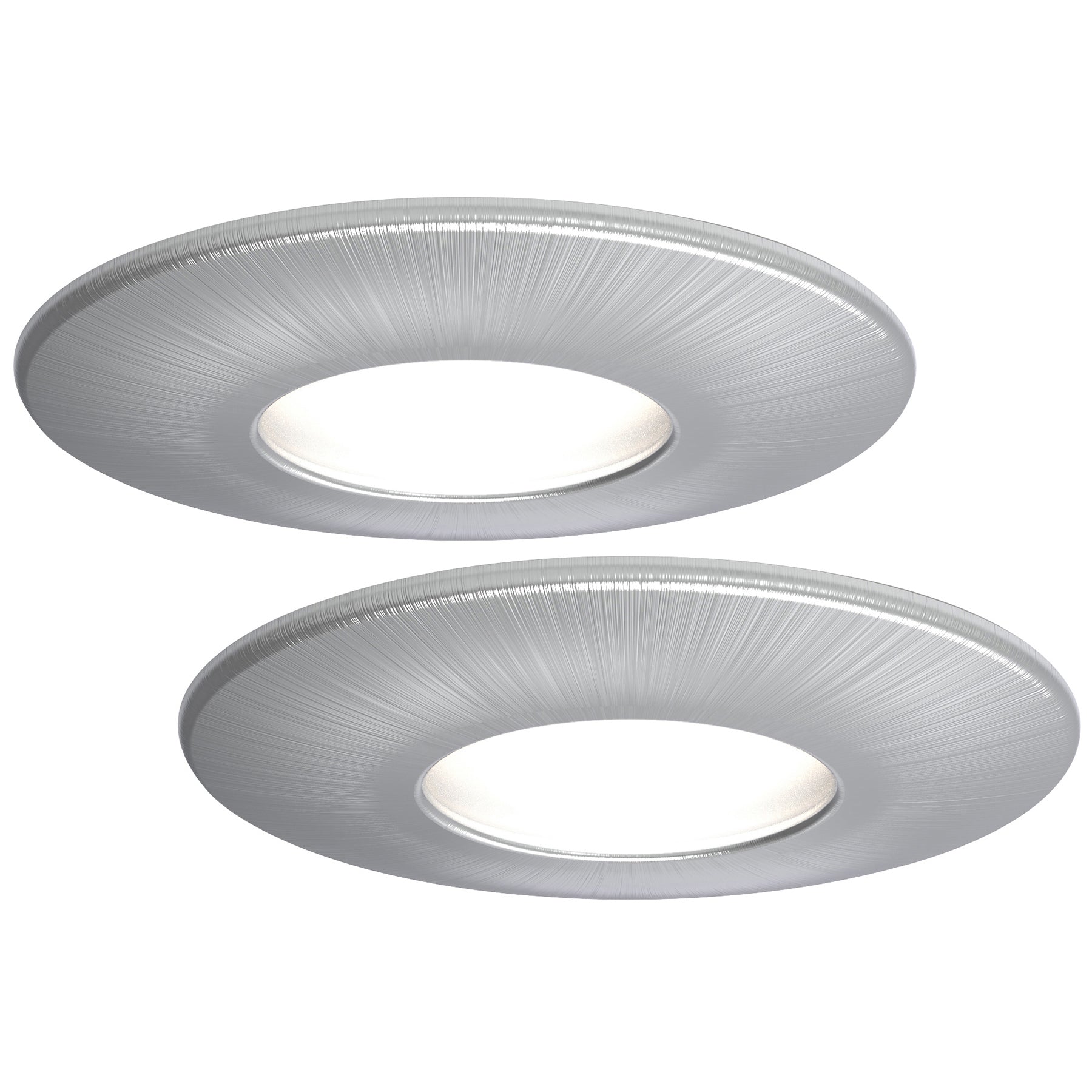 4lite WiZ Connected Fire-Rated IP65 GU10 Smart LED Downlight - Satin Chrome Pack of 2