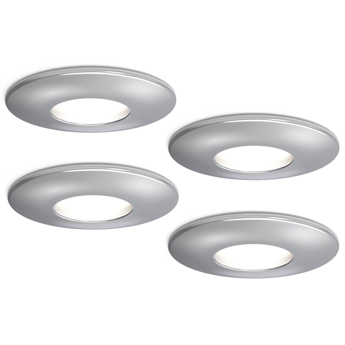 4lite IP65 GU10 Fire-Rated Downlight - Chrome Pack of 4