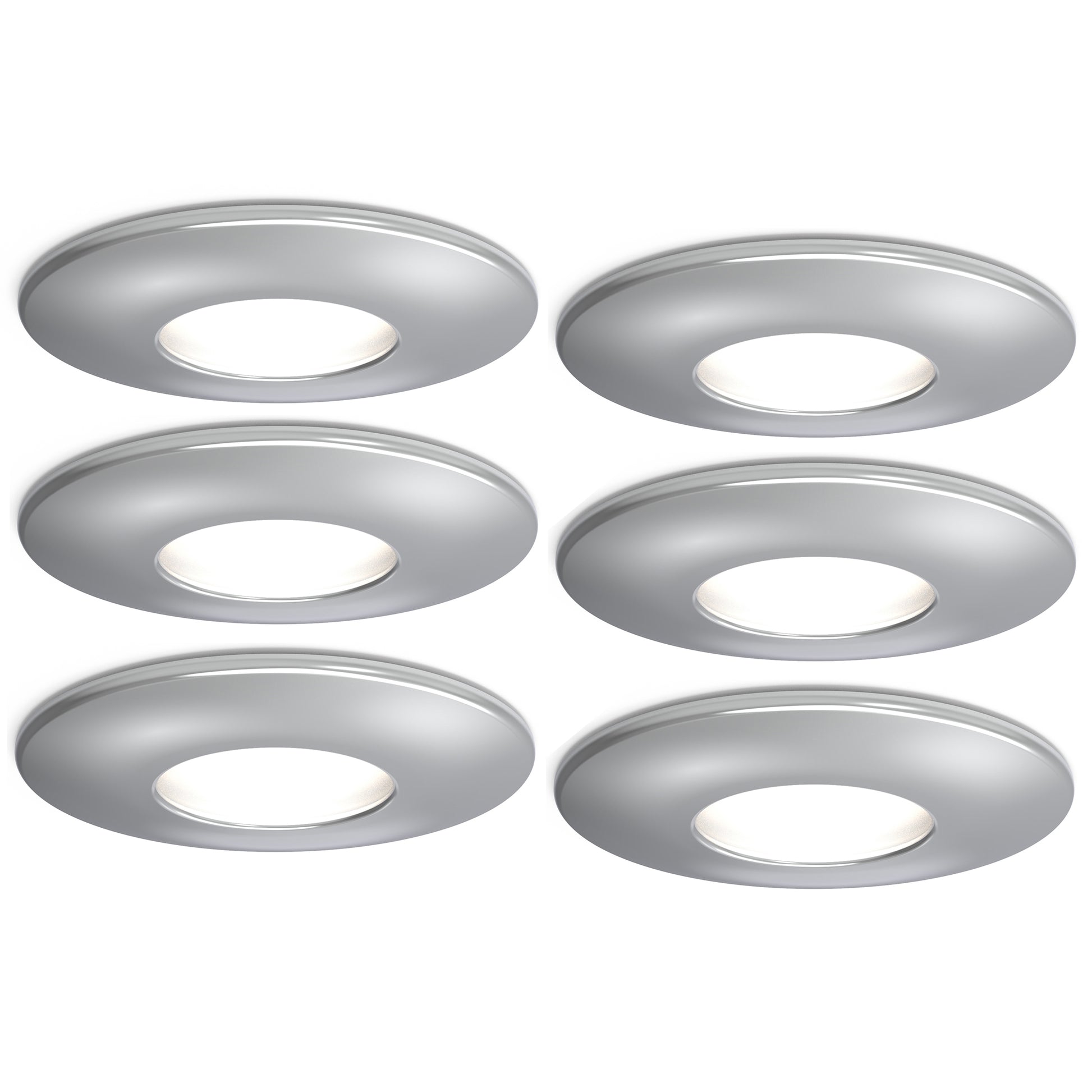 4lite IP65 GU10 Fire-Rated Downlight - Chrome Pack of 6