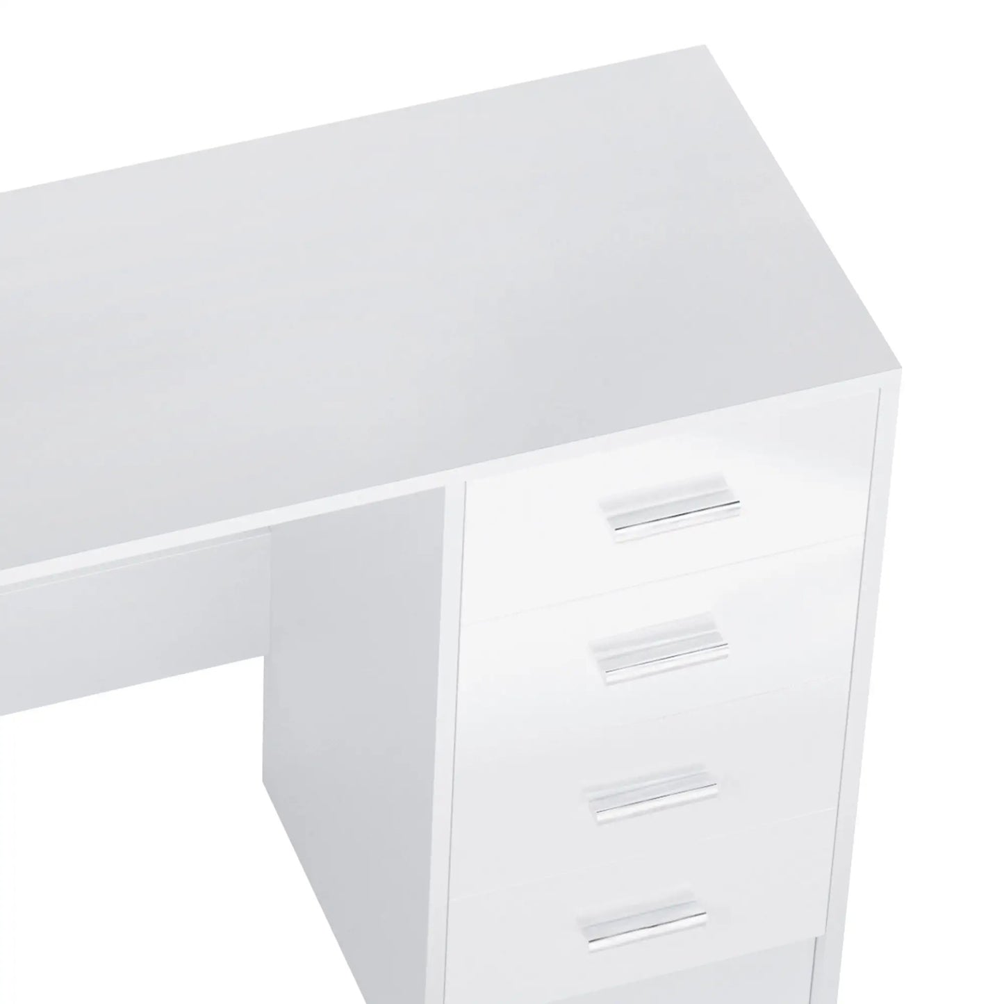 ProperAV Extra Computer Desk with 4 Drawers - White