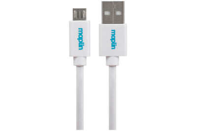 Maplin USB-A to Micro USB-B Cable - White