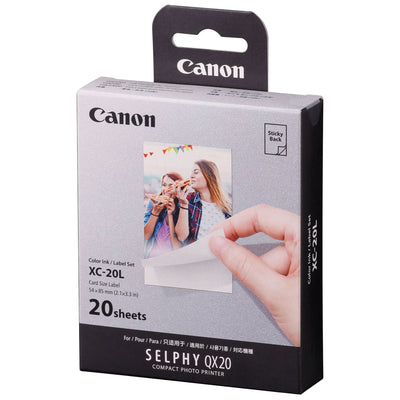 Canon XC-20L 54 x 85mm Card Size Photo Paper for QX20 Printer - Pack of 20