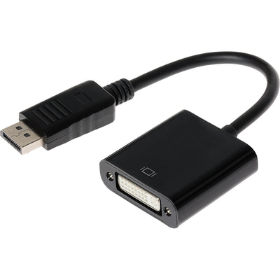 Maplin DisplayPort to DVI-I Female 24 + 5 Pin Adapter - Black, 23cm