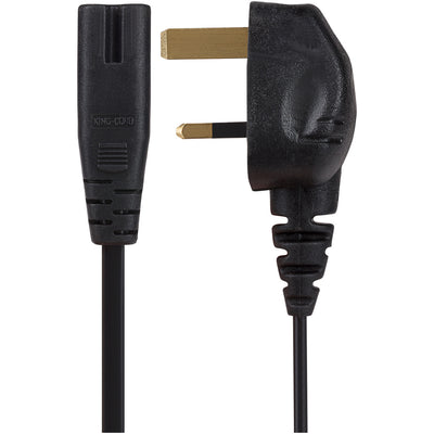 Maplin Power Lead IEC C7 Fig 8 2 Pin Plug to UK 3 Pin Mains Plug - 2m, 3 Amp Fuse